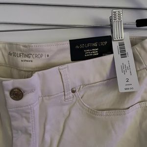Chicos The So Lifting Crop. slim in front, lifts in back.